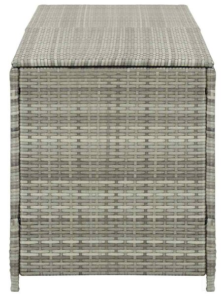 Szürke polyrattan kerti tárolóláda 200 x 50 x 60 cm