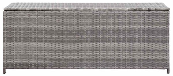Szürke polyrattan kerti tárolóláda 150 x 50 x 60 cm