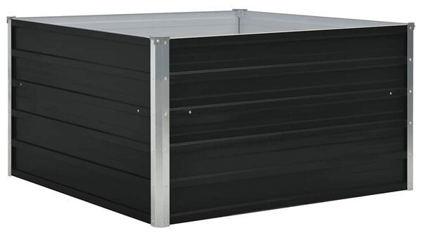 Antracitszürke horganyzott acél kerti magaságyás 100x100x45 cm