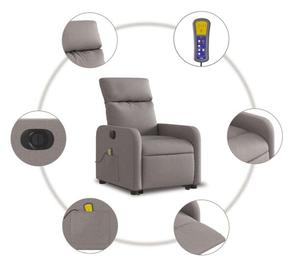 VidaXL Elektromos Masszázsfotel - Tópszínű