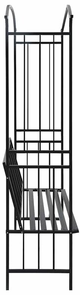 Fekete vas kerti boltív paddal 128 x 50 x 207 cm