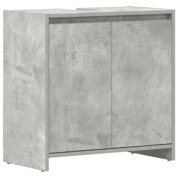 Betonszürke szerelt fa fürdőszobaszekrény 60 x 33 x 60 cm