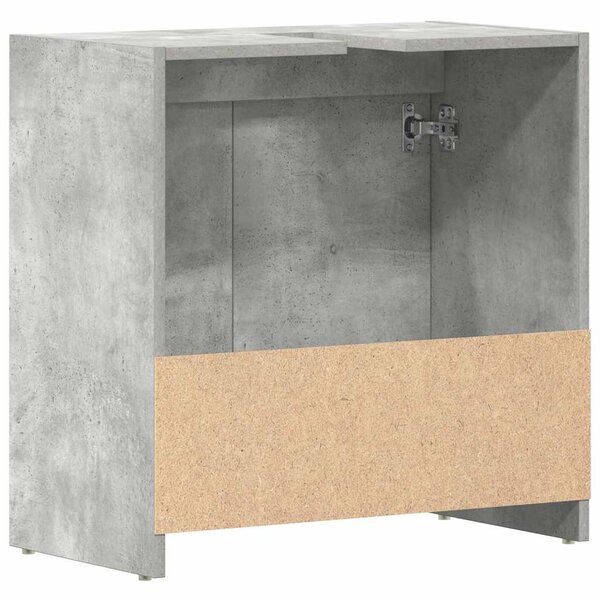 Betonszürke szerelt fa fürdőszobaszekrény 60 x 33 x 60 cm