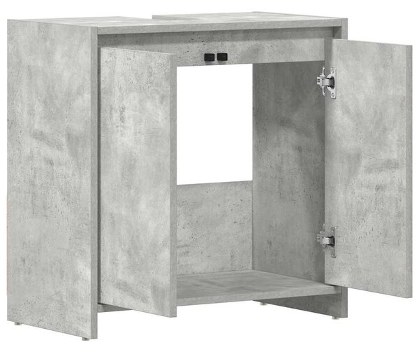 Betonszürke szerelt fa fürdőszobaszekrény 60 x 33 x 60 cm