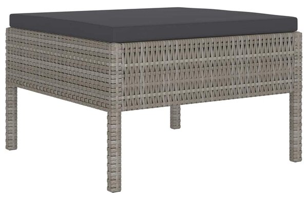6 részes szürke polyrattan kerti ülőgarnitúra párnákkal