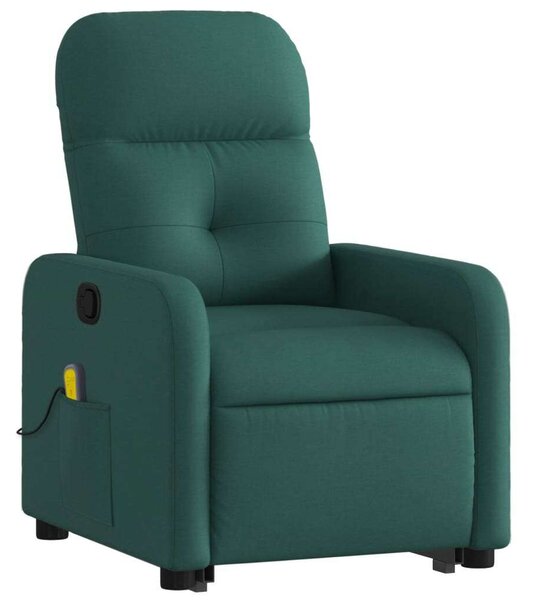 RelaxComfort Masszázsfotel - Elektromos Felfelé Segítő - Sötétzöld