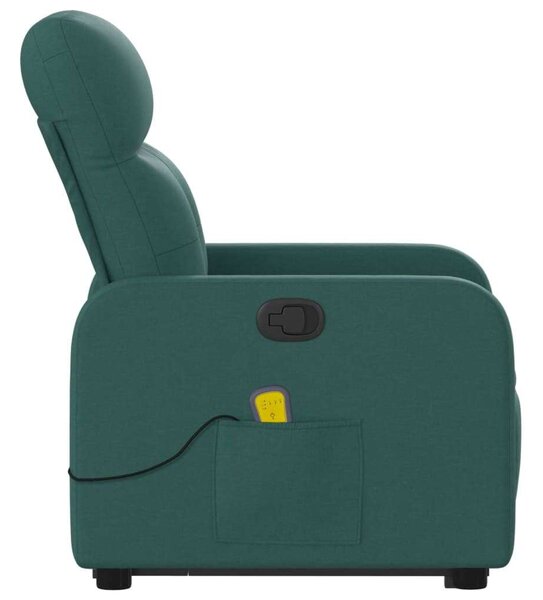 RelaxComfort Masszázsfotel - Elektromos Felfelé Segítő - Sötétzöld