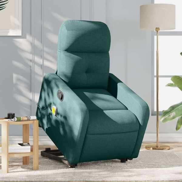 RelaxComfort Masszázsfotel - Elektromos Felfelé Segítő - Sötétzöld