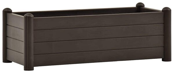 Kávészínű kerti PP magaságyás 100 x 43 x 35 cm