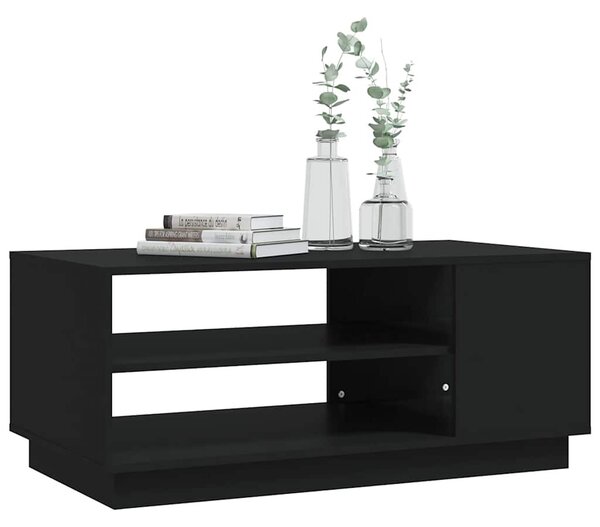 Fekete szerelt fa dohányzóasztal 102x55x43 cm