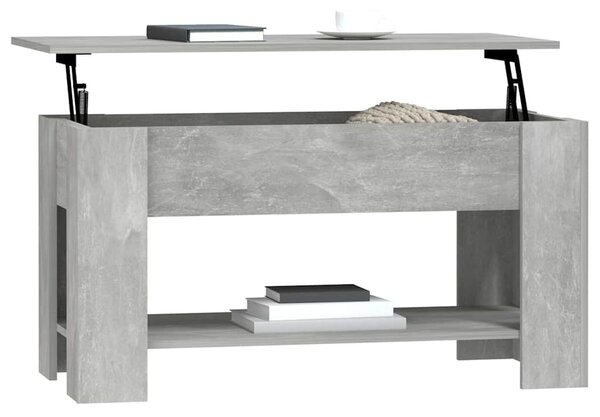 Betonszürke szerelt fa dohányzóasztal 101 x 49 x 52 cm