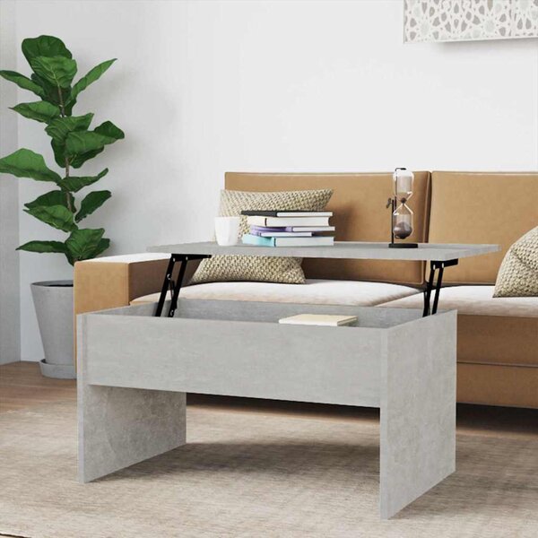 Betonszürke szerelt fa dohányzóasztal 80 x 50,5 x 41,5 cm