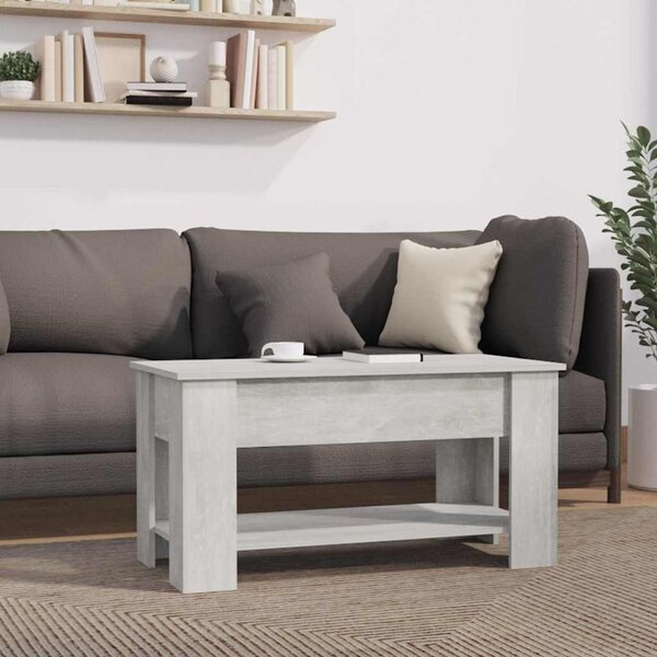 Betonszürke szerelt fa dohányzóasztal 101 x 49 x 52 cm