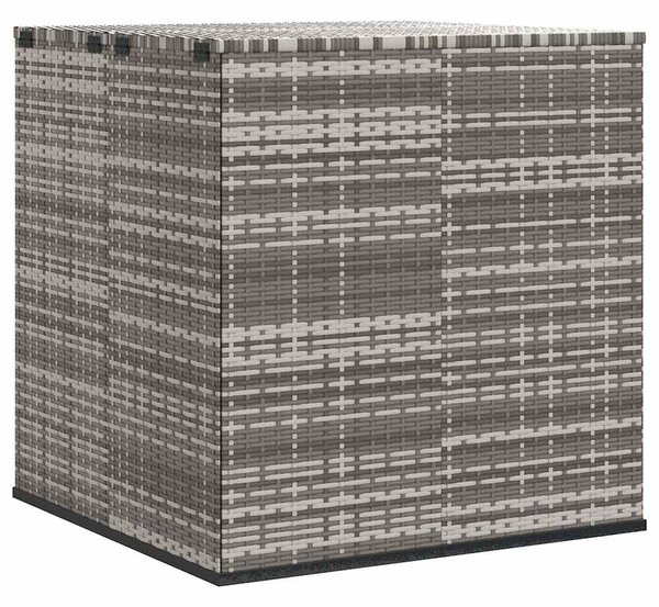 Szürke polyrattan kerti párnatartó doboz 100 x 97,5 x 104 cm