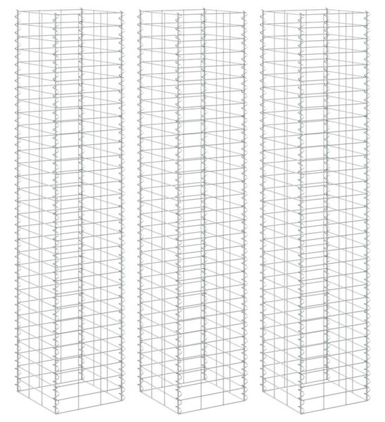 3 db vas gabion magaságyás 30 x 30 x 200 cm