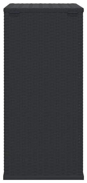 Fekete polyrattan kerti párnatartó doboz 100 x 49 x 103,5 cm