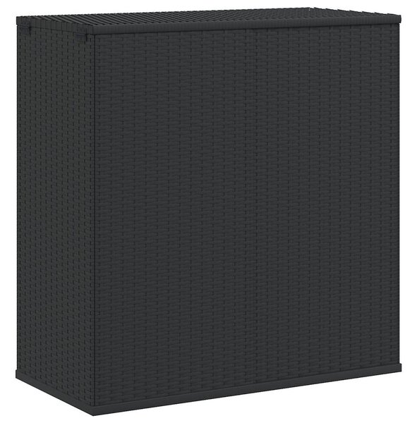 Fekete polyrattan kerti párnatartó doboz 100 x 49 x 103,5 cm