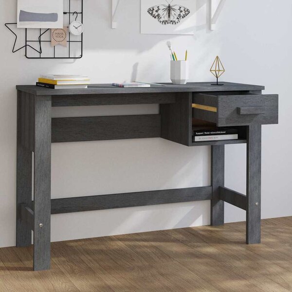 HAMAR sötétszürke tömör fenyőfa íróasztal 110 x 40 x 75 cm
