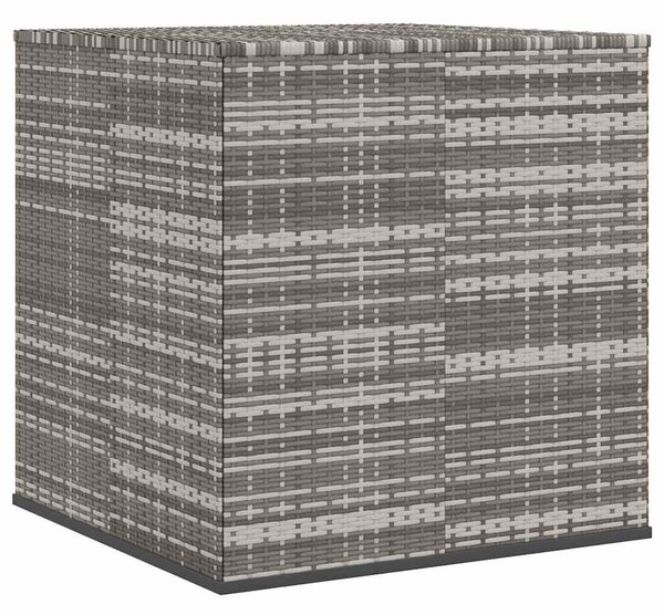 Szürke polyrattan kerti párnatartó doboz 100 x 97,5 x 104 cm