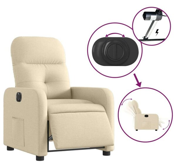 VidaXL Elektromos Relax Fotel - Krémszínű
