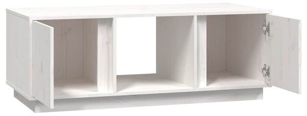 Fehér tömör fenyőfa dohányzóasztal 110x50x40 cm