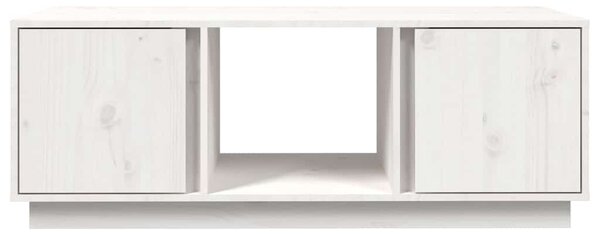 Fehér tömör fenyőfa dohányzóasztal 110x50x40 cm