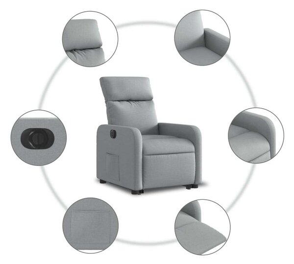 Elektromos Dönthető Fotel - Világosszürke