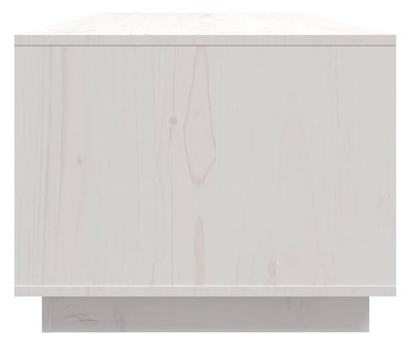 Fehér tömör fenyőfa dohányzóasztal 110x50x40 cm