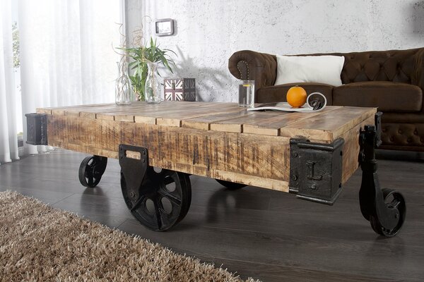 Dohányzóasztal RAIL 120 cm - mangófa