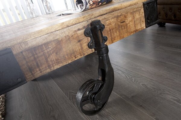 Dohányzóasztal RAIL 120 cm - mangófa