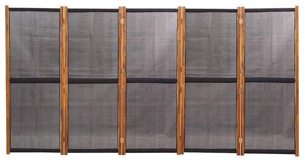 Fekete 5 paneles térelválasztó 350x180 cm