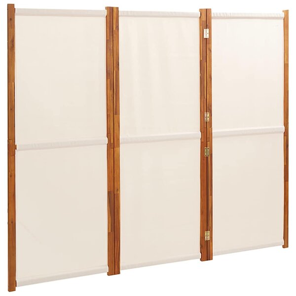 Fehér 3 paneles térelválasztó 210 x 180 cm