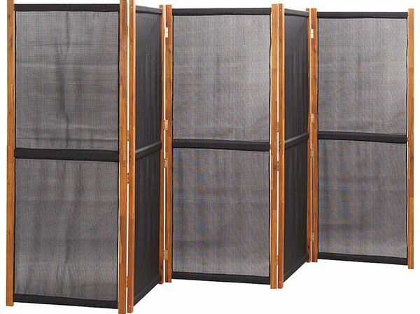 Fekete 5 paneles térelválasztó 350x180 cm