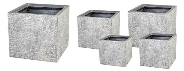 Ontario Cube Kompozit Növénytartó Szett - Szürke - 4 db