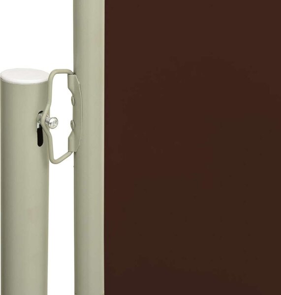 Barna behúzható oldalsó terasznapellenző 180 x 600 cm