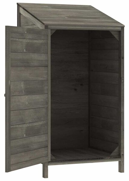 Antracitszürke tömör fenyőfa kerti fészer 55 x 52 x 112 cm