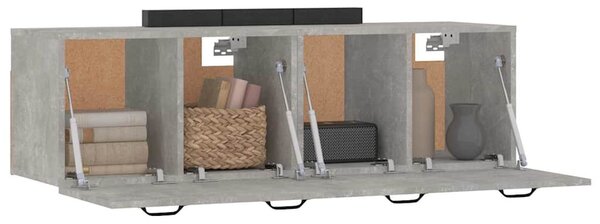 2 db betonszürke szerelt fa faliszekrény 80 x 35 x 36,5 cm