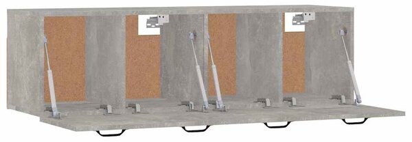 2 db betonszürke szerelt fa faliszekrény 80 x 35 x 36,5 cm