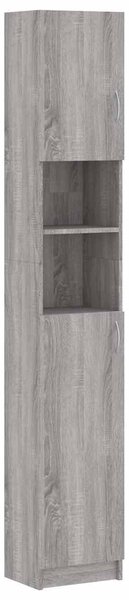 Szürke sonoma szerelt fa fürdőszobaszekrény 32 x 25,5 x 190 cm
