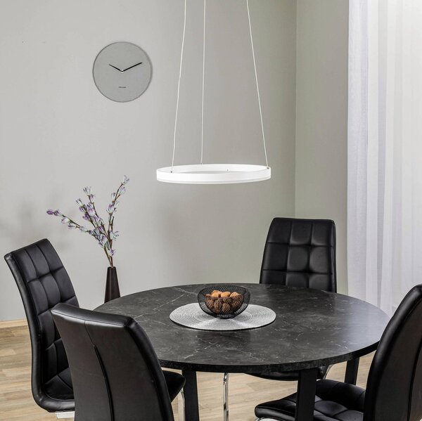 Arcchio Albiona LED lógó világítás, fehér, 1 gyűrű, Ø 40 cm, dimmelhető, Fehér / opál, Konyha, fém, Modern
