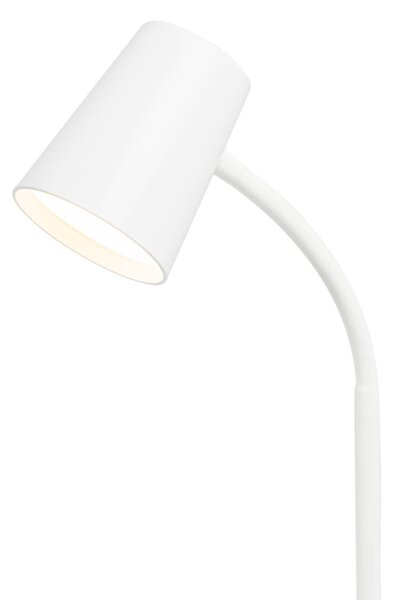 Lindby Ailina LED asztali lámpa, 36 cm magas, fehér, fényerőszabályzóval, dimmelhető, Fehér / opál, Dolgozószoba / Iroda, Műanyag, Modern