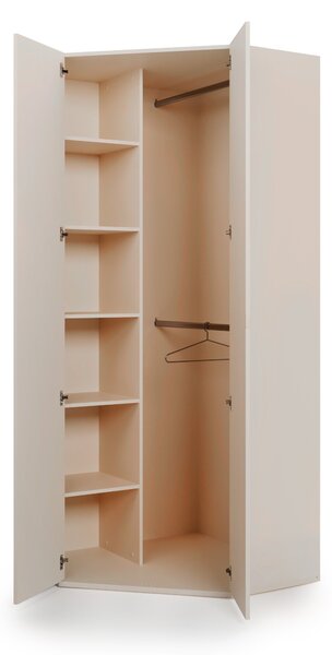 Sarokszekrény Sermavi 100, Laminált forgácslap, 231x100x100cm, Bézs
