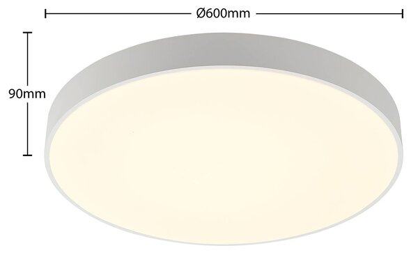 Arcchio LED mennyezeti lámpa Vanida, fehér, Ø 60 cm, fel/le, dimmelhető, Fehér / opál, Konyha, Alumínium, Modern