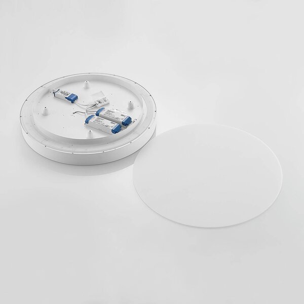 Arcchio LED mennyezeti lámpa Vanida, fehér, Ø 60 cm, fel/le, dimmelhető, Fehér / opál, Konyha, Alumínium, Modern