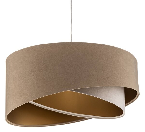 Maco Design Vivien függő lámpa, háromszínű, krém/fehér/arany, dimmelhető, Krém / borostyánsárga, Nappali / Étkező, Textil / szövet / selyem, Modern