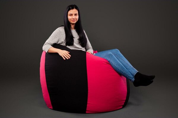 Fekete-Magenta Babzsákfotel - XXL