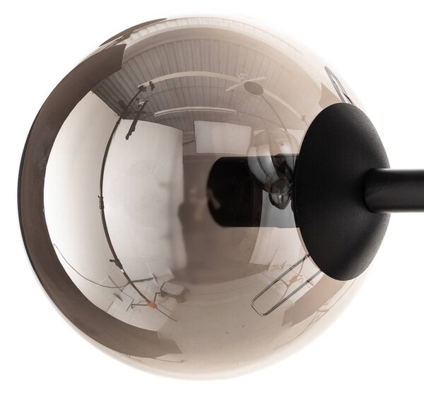 EMIBIG LIGHTING Lógó világítás Glassy, 6 izzós, fekete, grafit, üveg, 110cm, dimmelhető, Fekete, Nappali / Étkező, Üveg, Modern