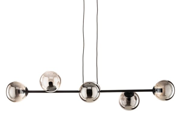 EMIBIG LIGHTING Lógó világítás Glassy, 6 izzós, fekete, grafit, üveg, 110cm, dimmelhető, Fekete, Nappali / Étkező, Üveg, Modern