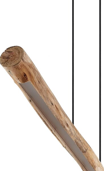 Lindby Nekala LED lógó világítás, fekete, fa, hossza 120 cm, dimmelhető, Fekete, Nappali / Étkező, Fa, Skandináv