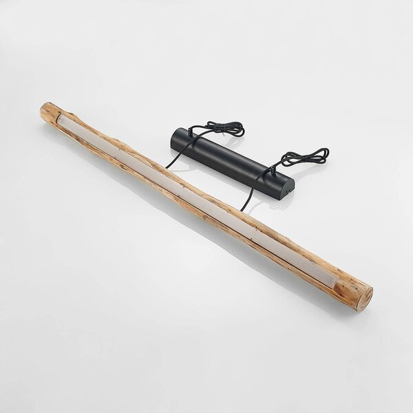 Lindby Nekala LED lógó világítás, fekete, fa, hossza 120 cm, dimmelhető, Fekete, Nappali / Étkező, Fa, Skandináv